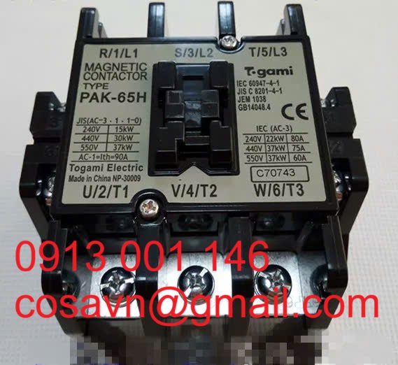 Togami Electric Công tắc tơ từ Togami Electric PAK-65H PAK-65H